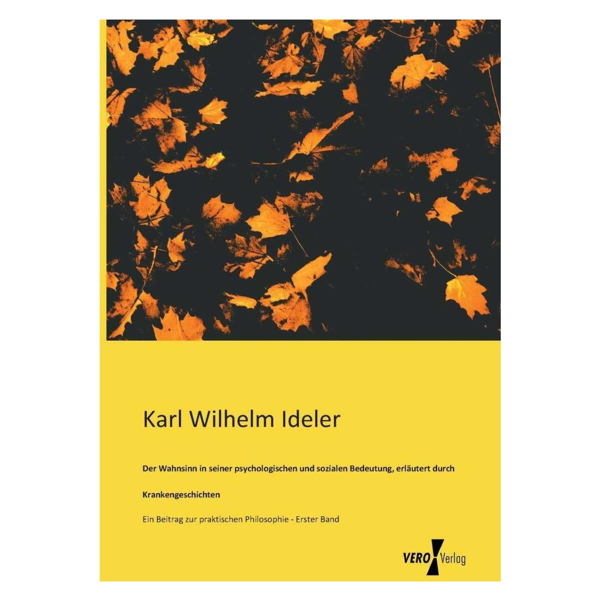 Vero Der Wahnsinn in seiner psychologischen und sozialen Bedeutung, erläutert durch Krankengeschichten (Deutsch, Karl Wilhelm Ideler) (38970306)