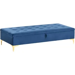 OTTOMANE mit Stauraum Samtstoff Marineblau Aberdeen