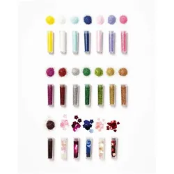 folia 20-tlg. Glitter- & Pailletten-Set RAINBOW L farbsortiert mehrfarbig