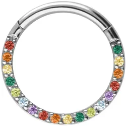Titan Segmentring Clicker EINGEFASSTE BUNTE KRISTALLE