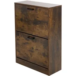 SCHUHSCHRANK für 12 Paar Schuhe Dunkelbraun 60x24x84 cm
