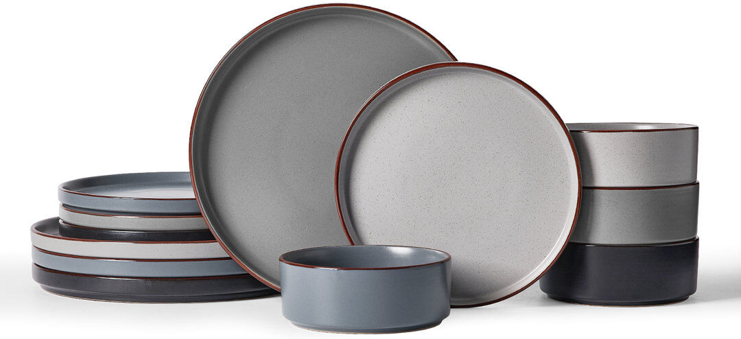 Latitude Run Bevery Handmade Stoneware Dinnerware Set 12 Piece - Service for 4 Multi-color 12
