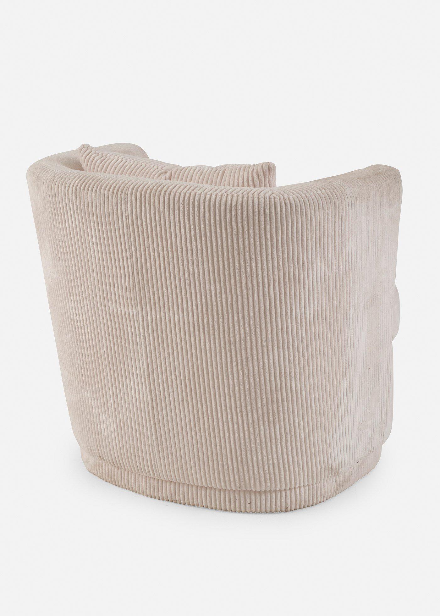 bonprix Sessel mit rundem Fuß, beige, Gr.75x78 cm, Gemütlicher Kord Sessel