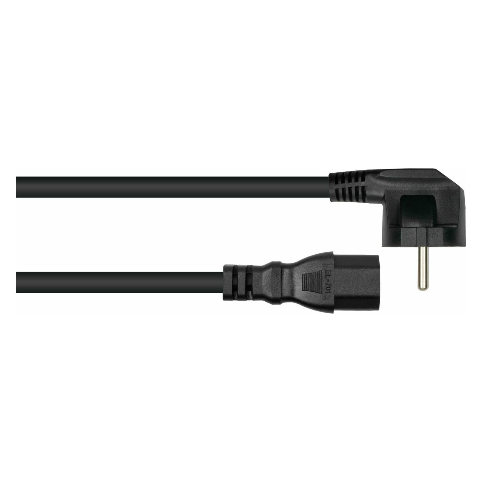 Kabelmeister Netzkabel Schutzkontakt-Stecker Typ E+F (90° gew.) an Warmgeräte-Buchse C15, schwarz (0.50 m) (SK0150-S005)