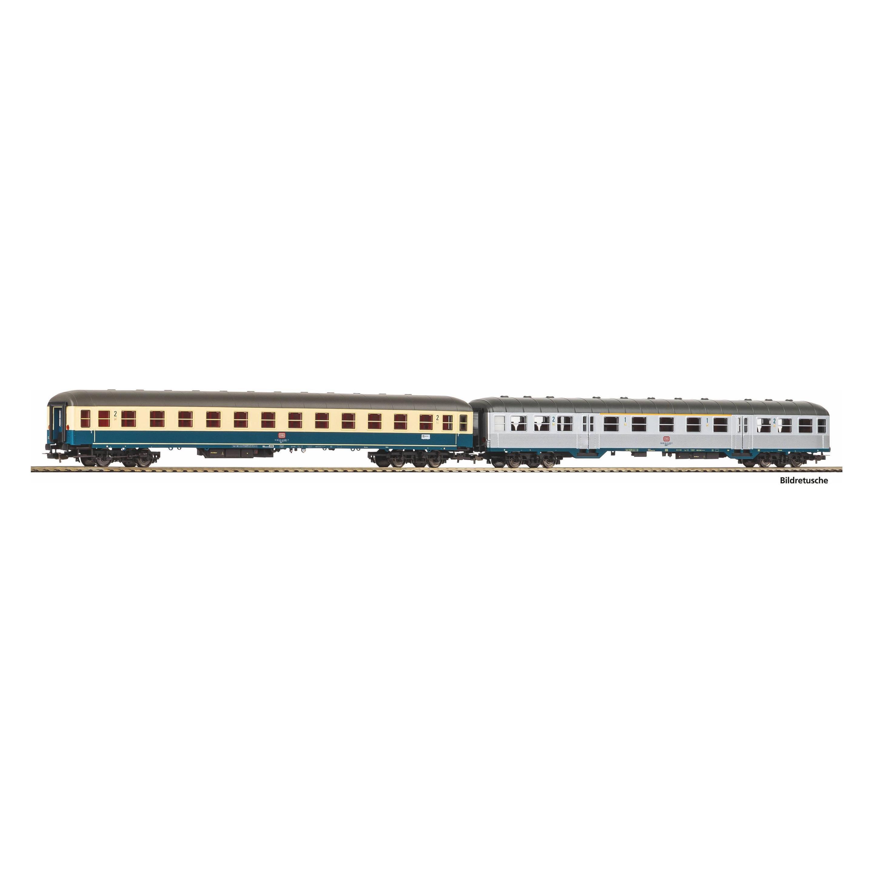 Piko 2er Set Personenwg. 1x 1./2. Kl. Silberling + 1x 2. Kl. Bm 232 DB Ep IV (Spur H0) (28325)