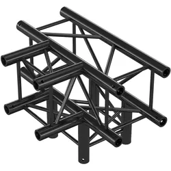 Milos Pro-30 Square F Truss - T-cross + Down 4-way QLV40 - 90° corner - heavy duty - black - F