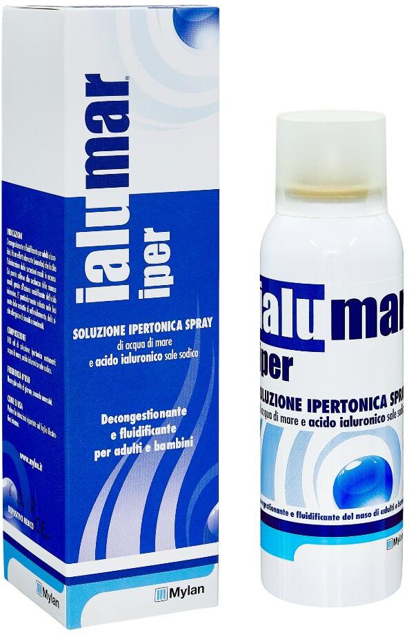 COMIFAR DISTRIBUZIONE SpA Ialumar Iper Soluzione Ipertonica Spray Adulti Bambini 100ml - Soluzione Fisiologica per l'Igiene Nasale