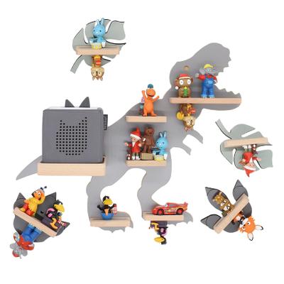 Wandregal BOARTI "Regal Dinosaurier Kinder Toniebox Tonies Figuren", grau, B:53cm T:19cm, Regale, Wandregal
