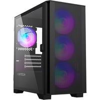 AIR 100 ARGB, Tower-Gehäuse schwarz, Tempered Glass