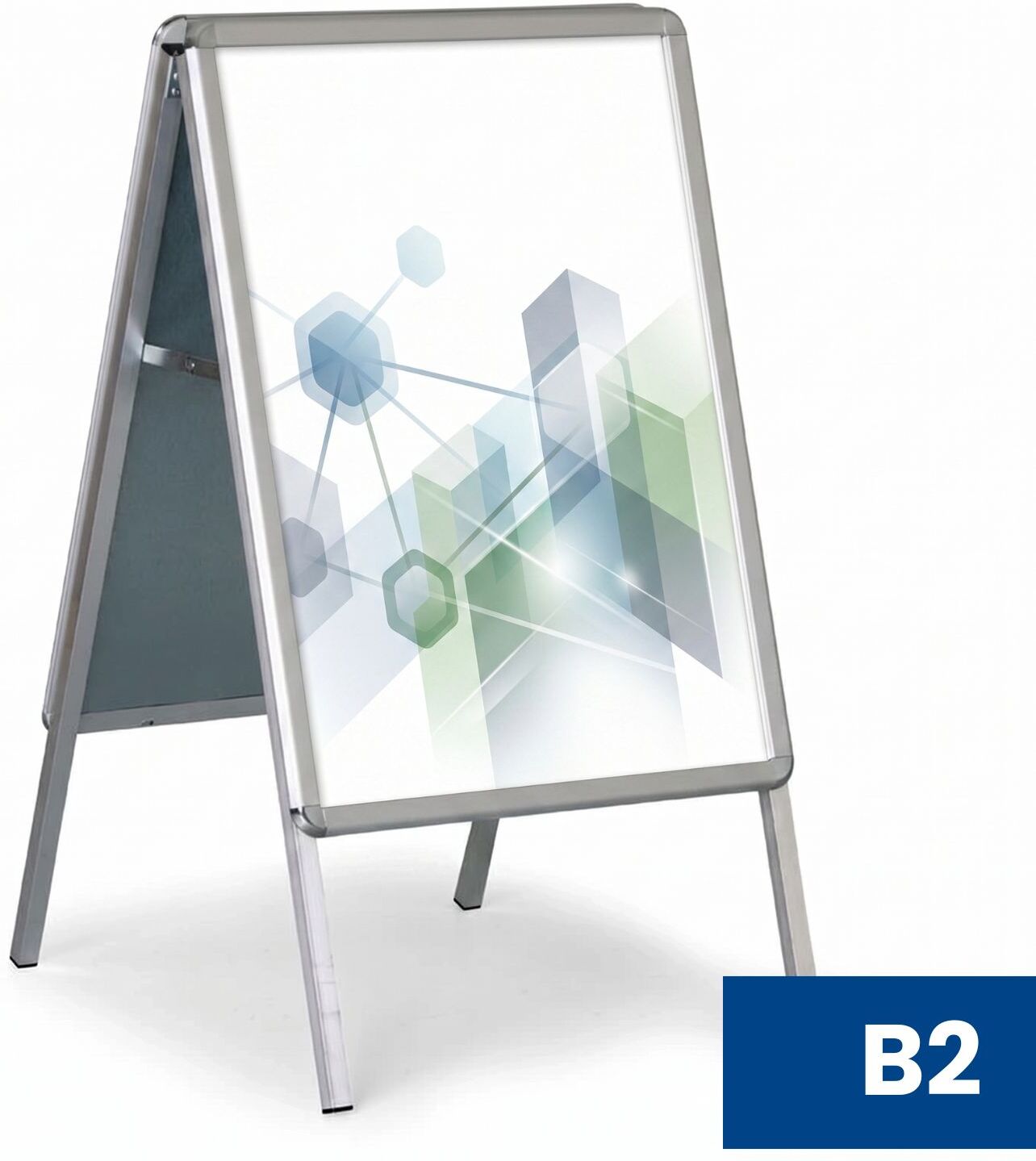 B2B Partner Kundenstopper B2, 500 × 700 mm, Aluminiumrahmen