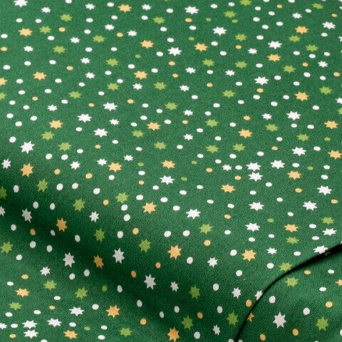 Baumwollstoff Sterne & Punkte "Sina", grün-color