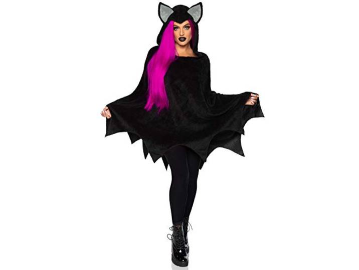 LEG AVENUE Bat Poncho, Schwarz, 330 g