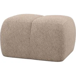 Hocker Mojo aus weichem Chenille-Stoff, modern und bequem, Sand, rechteckig, 84 x 64 x 45 cm