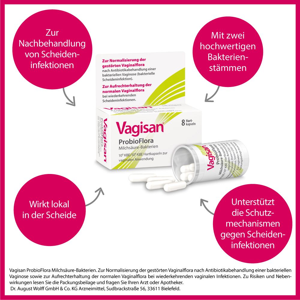 Vagisan ProbioFlora Milchsäure-Bakter.Vaginalkaps. 8 St Vaginalkapseln