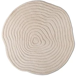 Design-Teppich Rippel Shape Ø 200 cm Mischgewebe Beige Creme