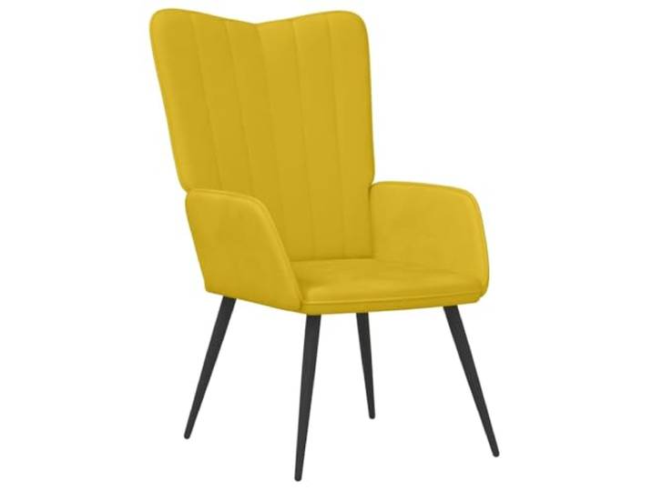 GHVBNMF Relaxsessel Senfgelb Samt Polstersessel Wohnzimmerstuhl Stahl Bequemer Armlehnstuhl mit Schaumstoffpolsterung und Stahlrahmen für Schlafzimmer und Flur.