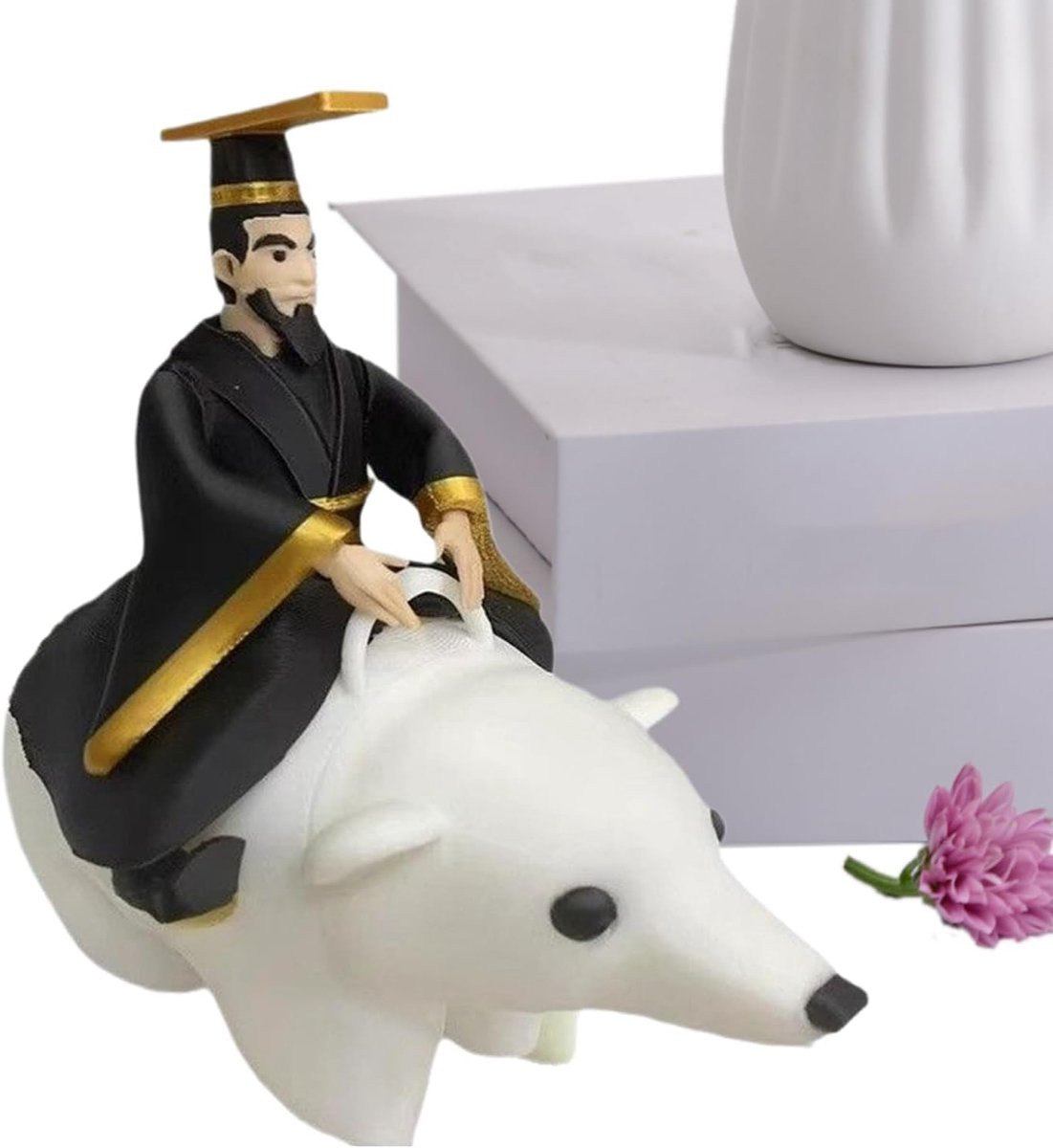Meerkleurige handgemaakte decoratieve beeldjes voor op tafel, Breedte: 17,8 cm, Hoogte: 12,8 cm