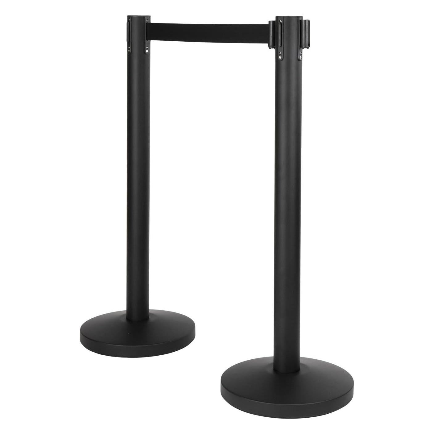 Securit Absperrsystem RETRACTABLE, schwarz, 2er Set (RS-RT-LW-BL)