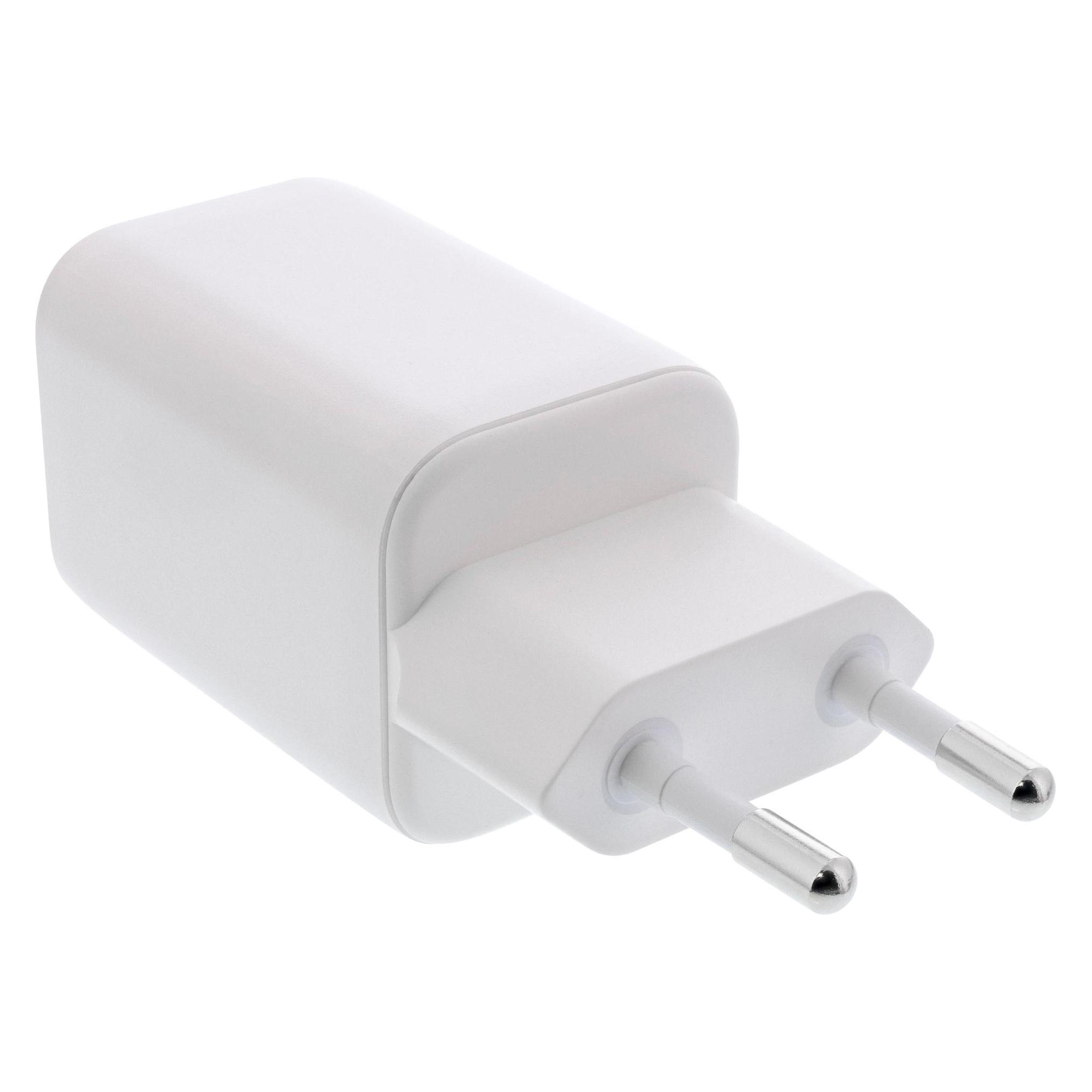 InLine USB Netzteil, Ladegerät, USB-A + USB-C, 33W, Power Delivery + Quick Charge, weiss (33 W, 2 Ports) (31508D)
