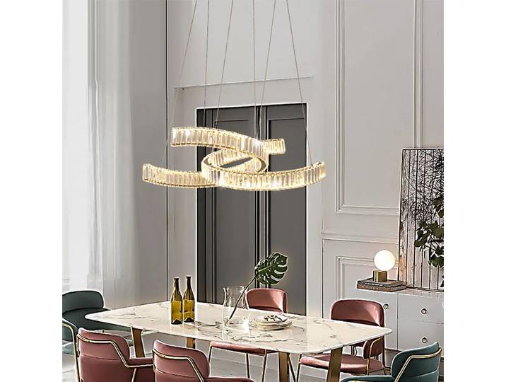 Lustre en cristal de luxe plafond moderne à LEDs lampe salon chambre décorations suspension luminaire Lustre Design