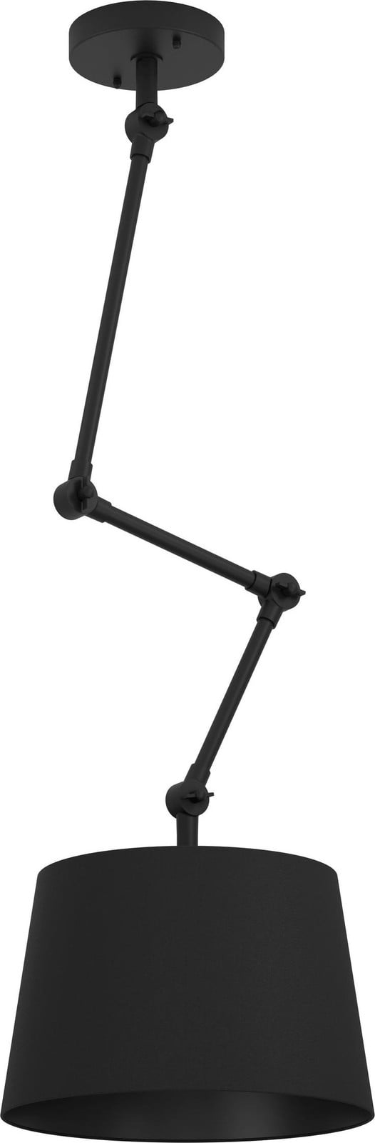 Eglo Pistunio Hanglamp Zwart - Verstelbare Stoffen Pendellamp met E27 fitting