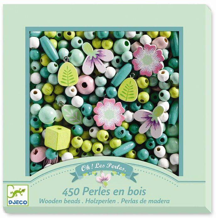 Perles en bois Feuilles et fleurs - Djeco