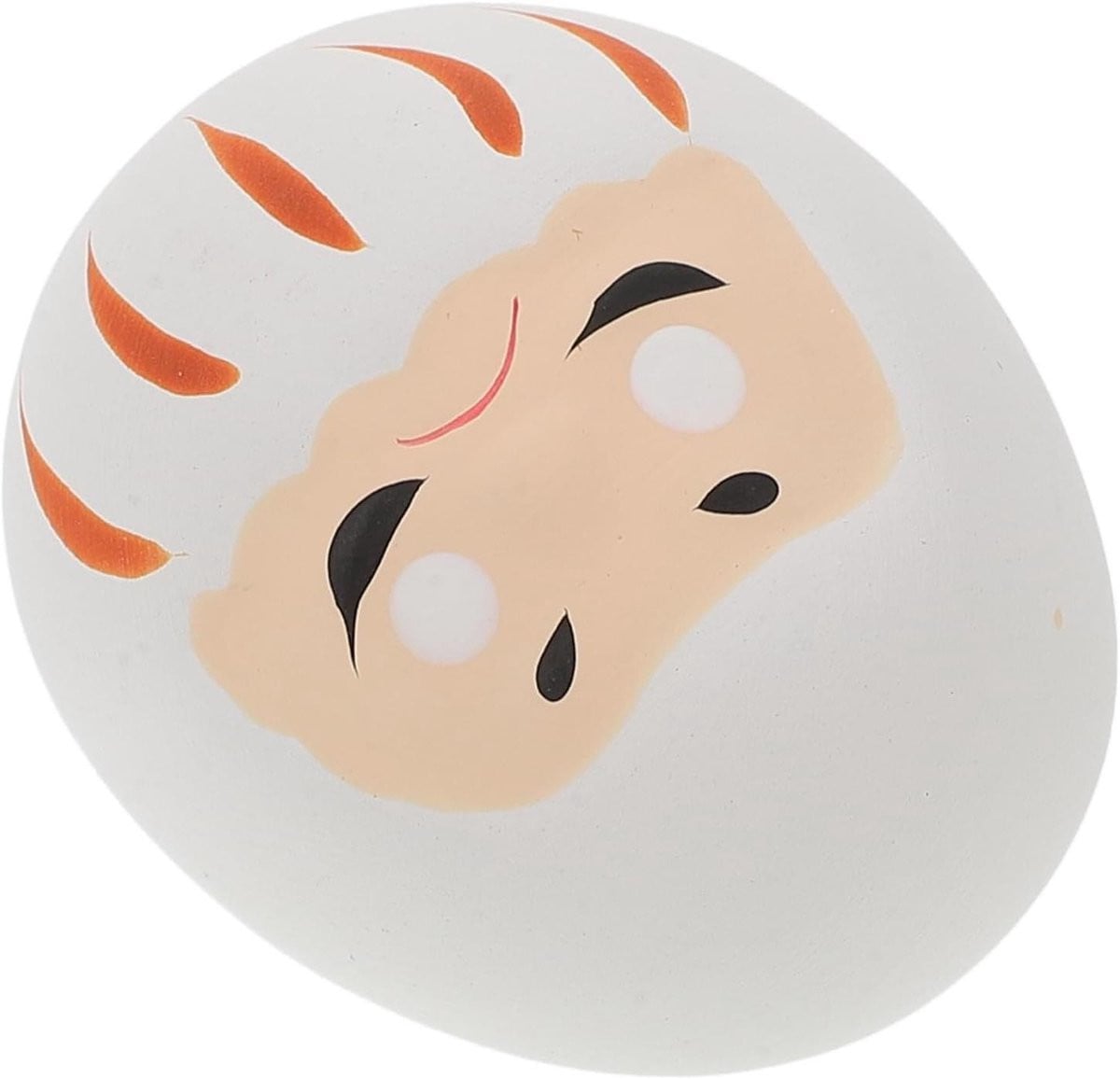Wit Keramiek Beeldje met Wiebelend Ontwerp voor Japanse Decoratie, Hoogte: 45 cm