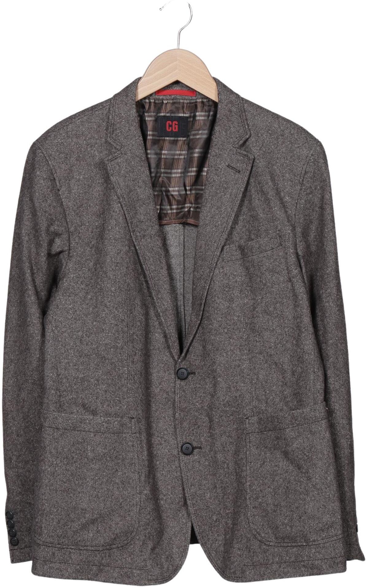 Club of Gents Herren Sakko, Grau, Gr. EU 52, Schurwolle / Synthetik / Seide / Viskose - Second Hand