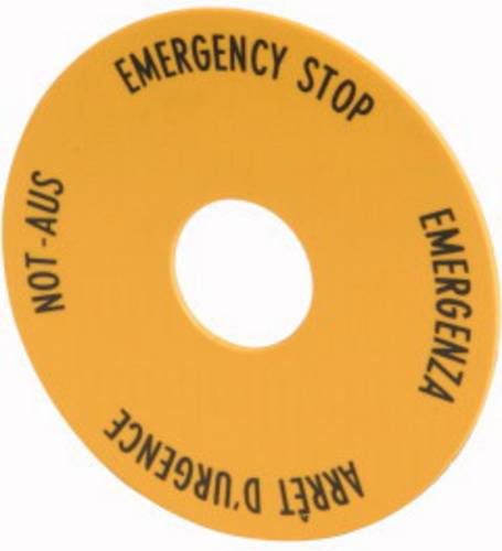 EATO Not-Aus-Schild IP66 M22-XAK1 D=90mm Sprachen DE, EN, FR, IT