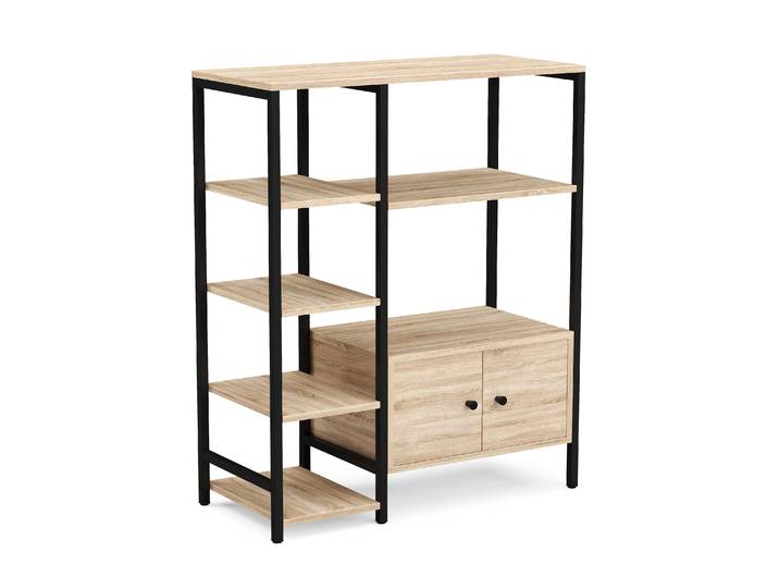 Bücherregal TOME 80 x 96 cm hellbraun/schwarz
