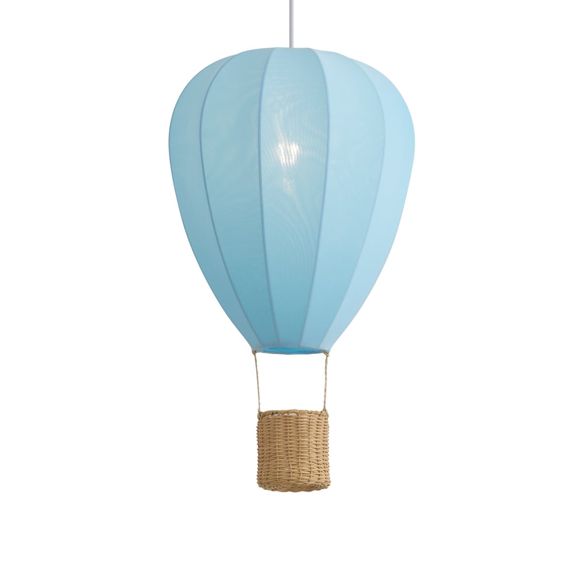 Qazqa Kinder hanglamp blauwe luchtballon lampion nachtlampje