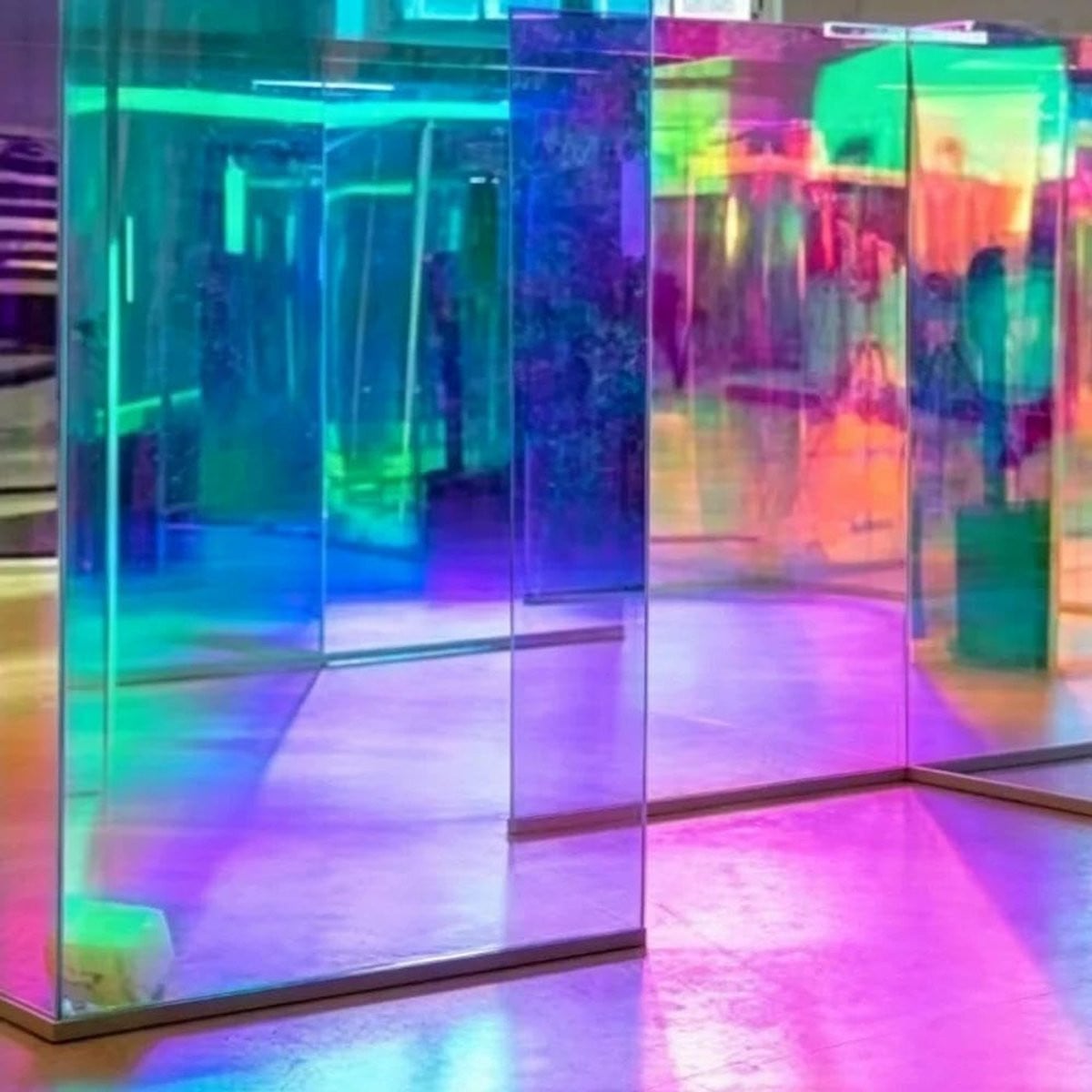 Zelfklevende decoratieve raamfolie met regenboogeffect voor privacy, transparant
