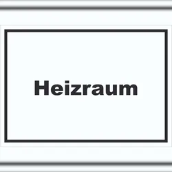 HB-Druck Heizraum Schild mit Text Heizung Wärme waagerecht A1 (594x841mm)