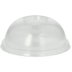PAPSTAR 100 Dom-Deckel, PLA "pure" rund Ø 9,5 cm · 4,5 cm glasklar mit Lochung