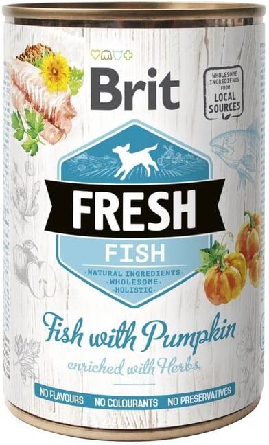 Brit Fresh Comida Úmida de Peixe e Abóbora 6 uds x 400g