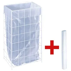 OTTO Office Gitterkorb für Müllbeutel 70 L weiß inkl. GRATIS 40 Müllbeutel weiß, 36x62x26 cm