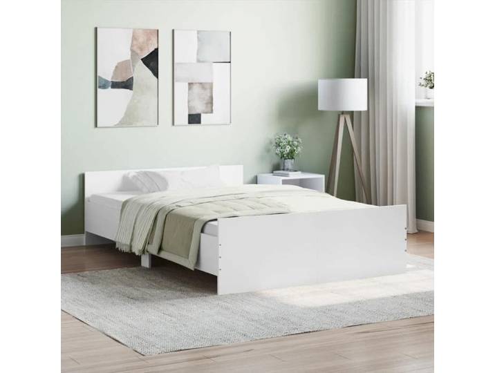 UNIQUE Lit Double de chambre LMT - Cadre de lit - sans matelas - blanc 120x190 cm cozy703282