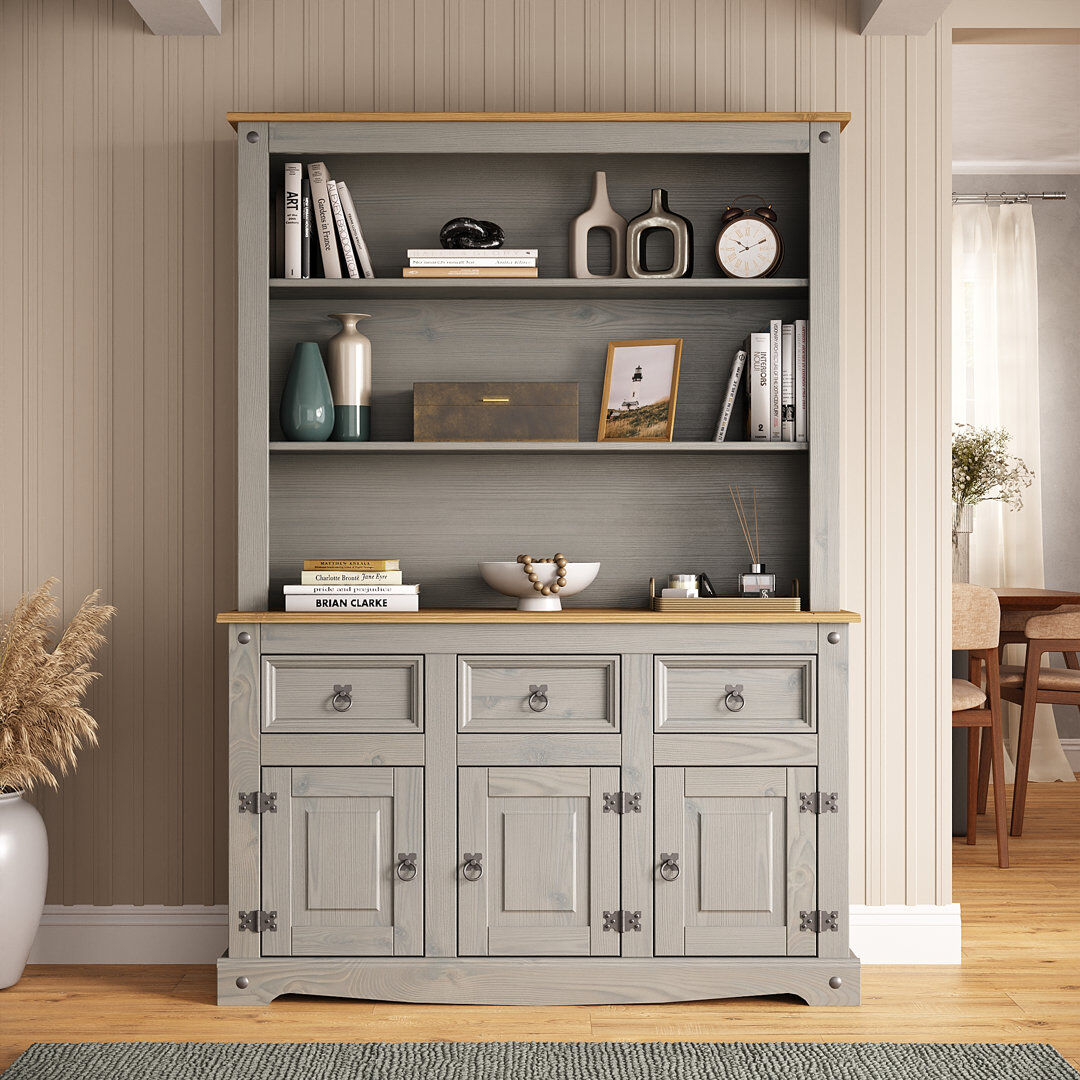 17 Stories 125cm Solid Wood Sideboard Gray 176cm H X 125cm W X 40cm D