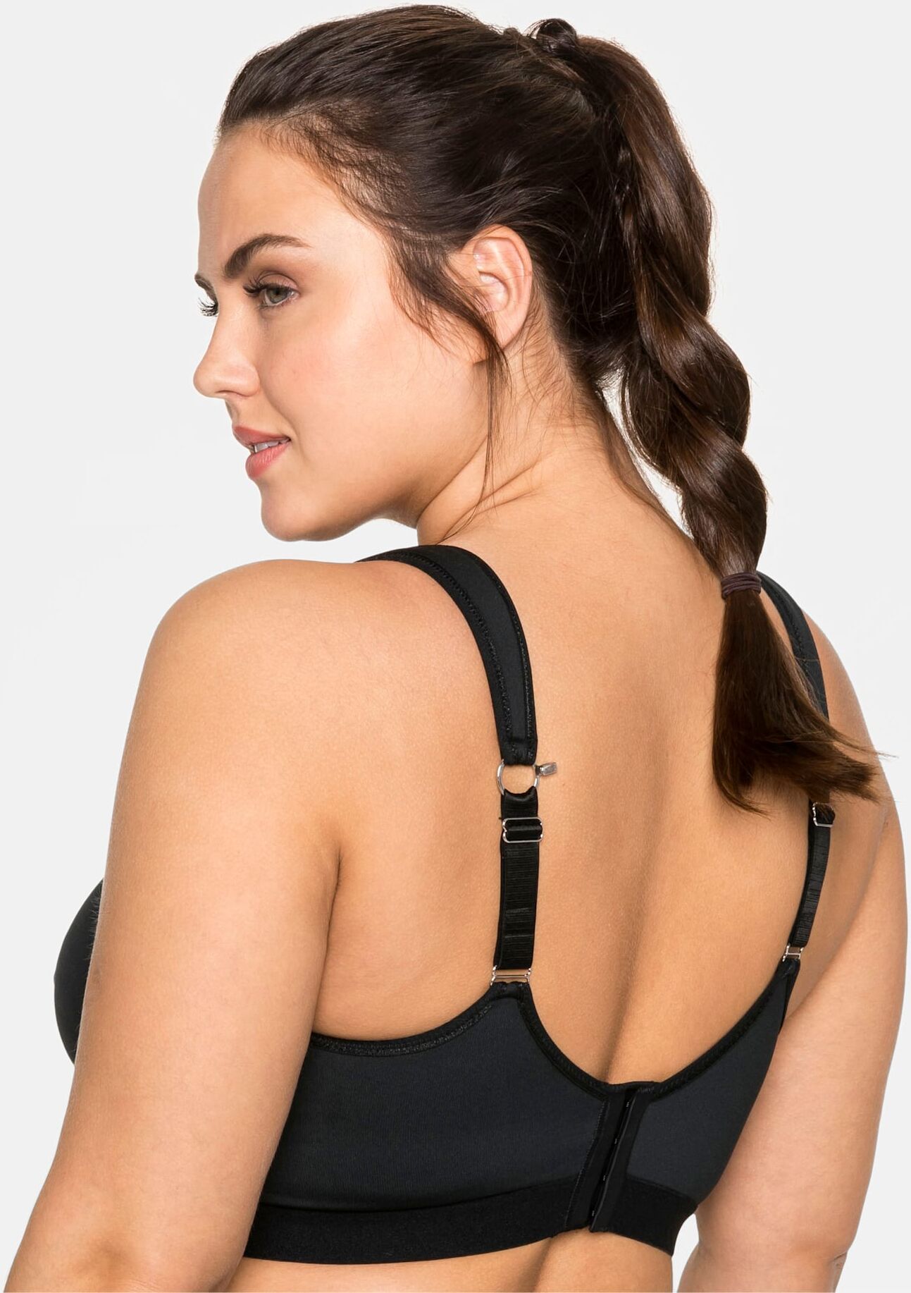 Sport-BH SHEEGO, Damen, Gr. 105, Cup F, schwarz, 90% Polyester, 10% Elasthan, BHs Sport-BH schwarz 105, Cup F