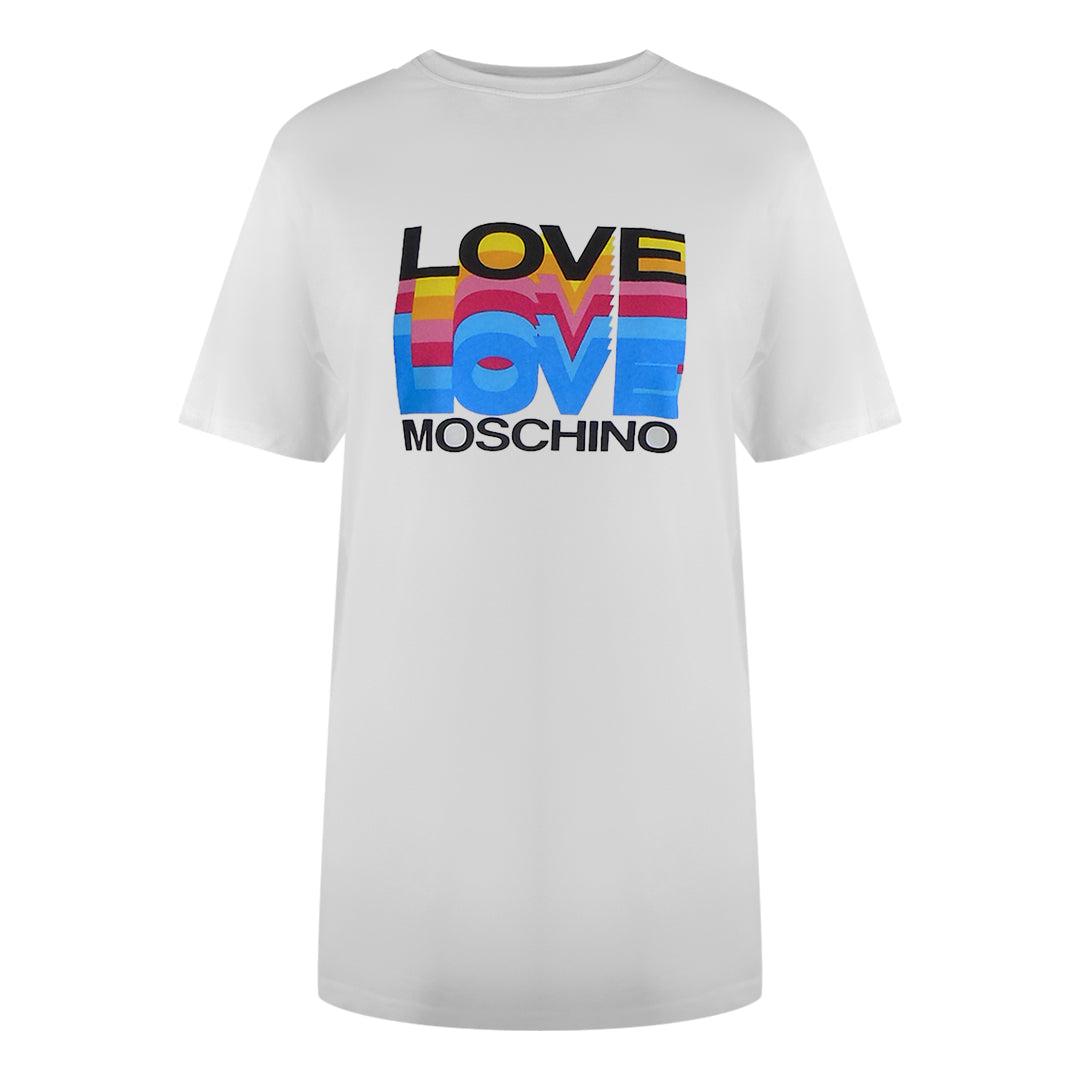 Moschino Love T-shirt, Weiß, Großes, Farbenfrohes Love-logo