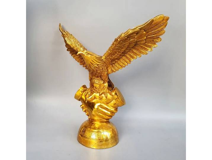 Statue en laiton doré, aigle, faucon, faucon, pour maison, entreprise de bureau, mascotte efficace, énorme ART supérieur, succès de bon augure, 51CM