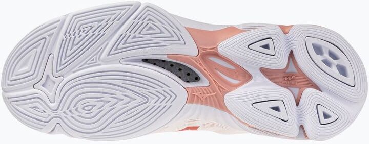 Mizuno Wave Lightning Pro (26) Naisten sisäpelikengät (White/Rose Elegance/Lava Falls) - UK 3,5w (EUR 36 / 22,5 cm)