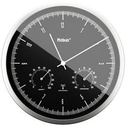 Mebus 19777 Funk Wanduhr 25 cm x 50 mm Silber Leisegang-Uhrwerk
