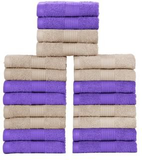 Ample Decor Plush Thick Cotton Assorted Color Washcloths 12x12 Inch - Pack of 20