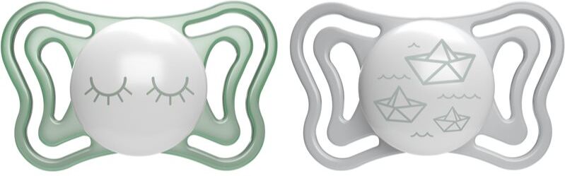 Chicco Physio Light Physio Forma Night tétine 16-36 m Green/Grey 2 pcs