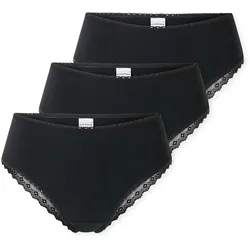 SCHIESSER Damen Brazilian-Slips, 3er Pack - 3Pack Brazilian, Stretch Cotton, uni Schwarz / 2XL
