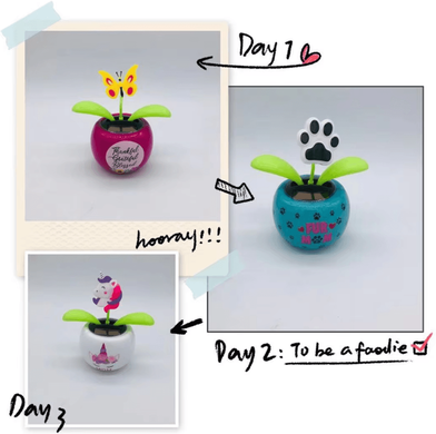 Inspire Curations SunnyBee Solar Swinging Flower Car Ornament love