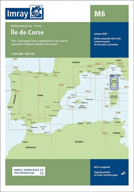 Carte marine M6 - Corsica 1/255   Imray