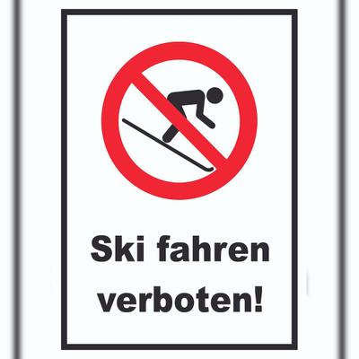 HB-Druck Ski fahren verboten! Schild A0 Rückseite selbstklebend