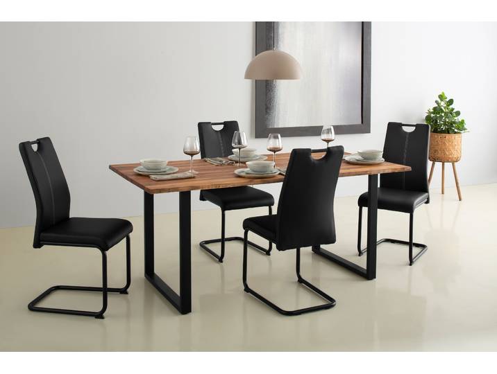 Freischwinger HELA CORA , schwarz (schwarz, schwarz, schwarz), B:44cm H:98cm T:58cm, 100% Polyester, Stühle, Freischwinger, Tragegriff in schwarz